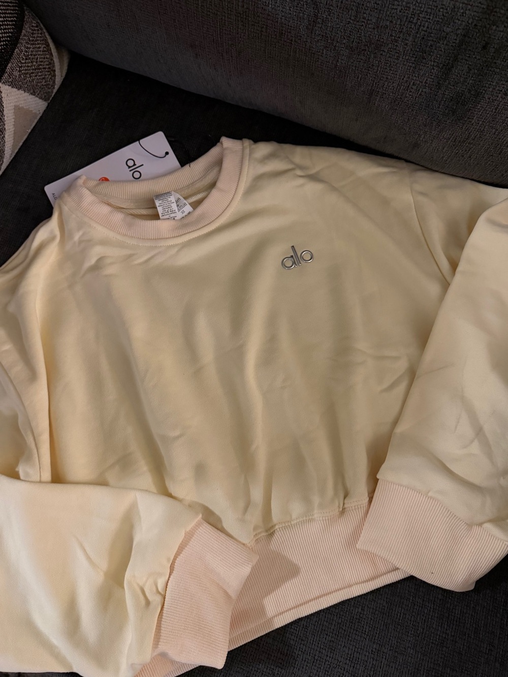 ALO Yoga Cream Logo Sweatshirt
